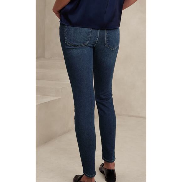 New Banana Republic Perfect Skinny Jeans Size 28 Womens Blue Denim Dark Wash Zip - Picture 2 of 5
